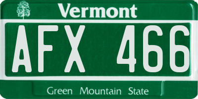 VT license plate AFX466