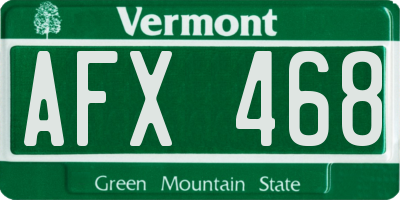 VT license plate AFX468