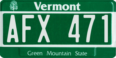 VT license plate AFX471