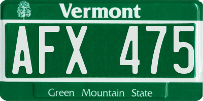 VT license plate AFX475