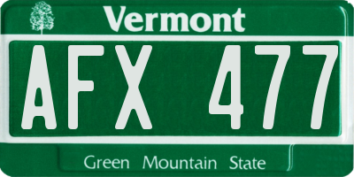 VT license plate AFX477