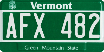 VT license plate AFX482