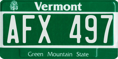 VT license plate AFX497