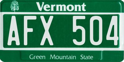 VT license plate AFX504