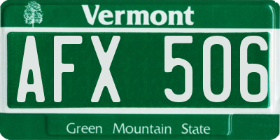 VT license plate AFX506