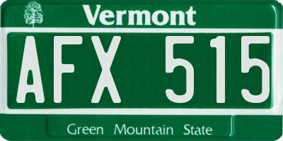 VT license plate AFX515
