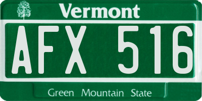 VT license plate AFX516