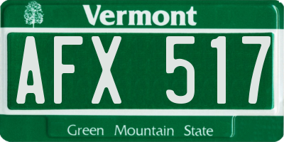 VT license plate AFX517
