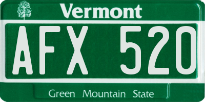 VT license plate AFX520