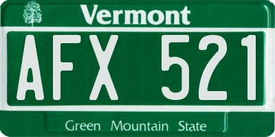 VT license plate AFX521