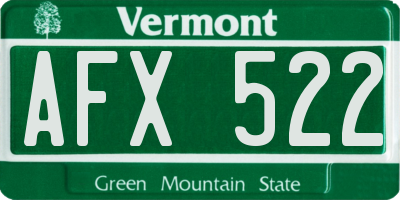 VT license plate AFX522