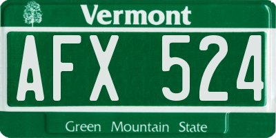 VT license plate AFX524