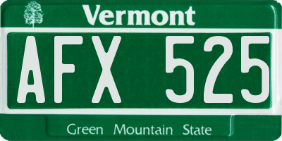 VT license plate AFX525