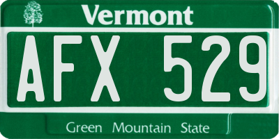 VT license plate AFX529