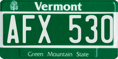 VT license plate AFX530
