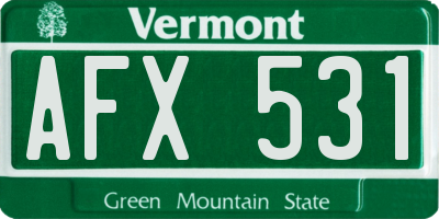 VT license plate AFX531