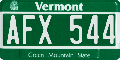 VT license plate AFX544