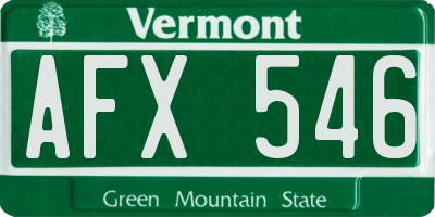 VT license plate AFX546