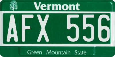 VT license plate AFX556