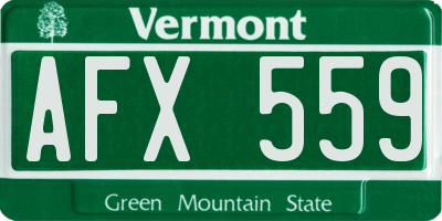 VT license plate AFX559
