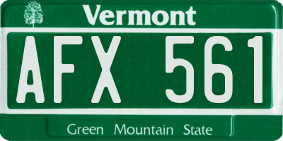 VT license plate AFX561