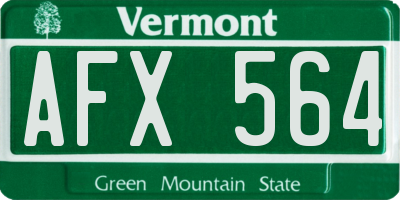 VT license plate AFX564
