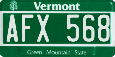 VT license plate AFX568