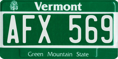 VT license plate AFX569