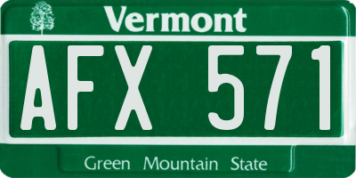 VT license plate AFX571