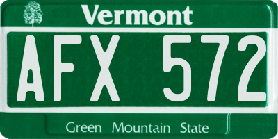 VT license plate AFX572