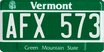 VT license plate AFX573