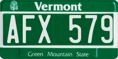 VT license plate AFX579