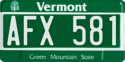 VT license plate AFX581