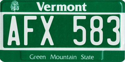 VT license plate AFX583