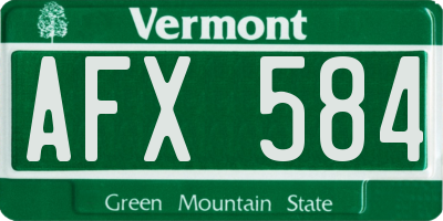 VT license plate AFX584