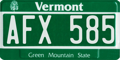 VT license plate AFX585