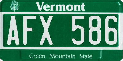 VT license plate AFX586