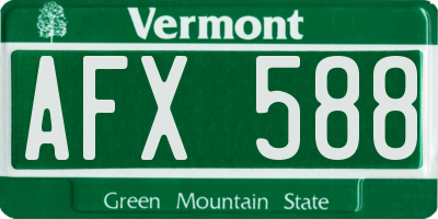 VT license plate AFX588