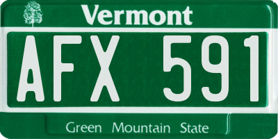 VT license plate AFX591