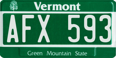 VT license plate AFX593