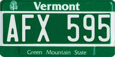 VT license plate AFX595