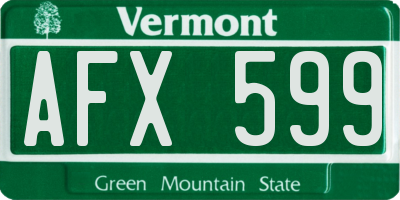 VT license plate AFX599