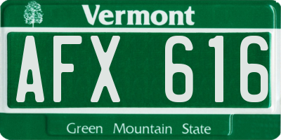 VT license plate AFX616