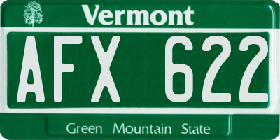VT license plate AFX622