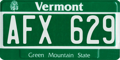 VT license plate AFX629