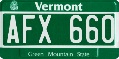 VT license plate AFX660