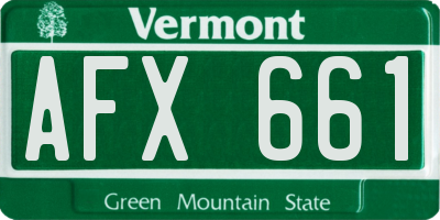 VT license plate AFX661