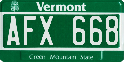 VT license plate AFX668
