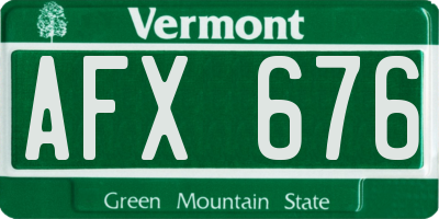 VT license plate AFX676