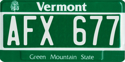 VT license plate AFX677
